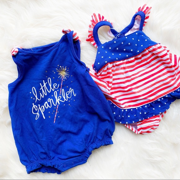 ❤️Cat & Jack❤️0-3m❤️Americana❤️3pc Outfit - Picture 1 of 3